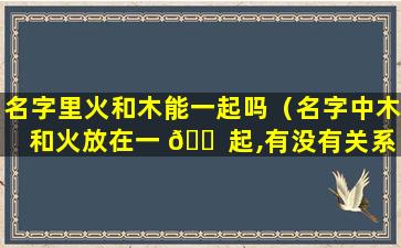 名字里火和木能一起吗（名字中木和火放在一 🐠 起,有没有关系）